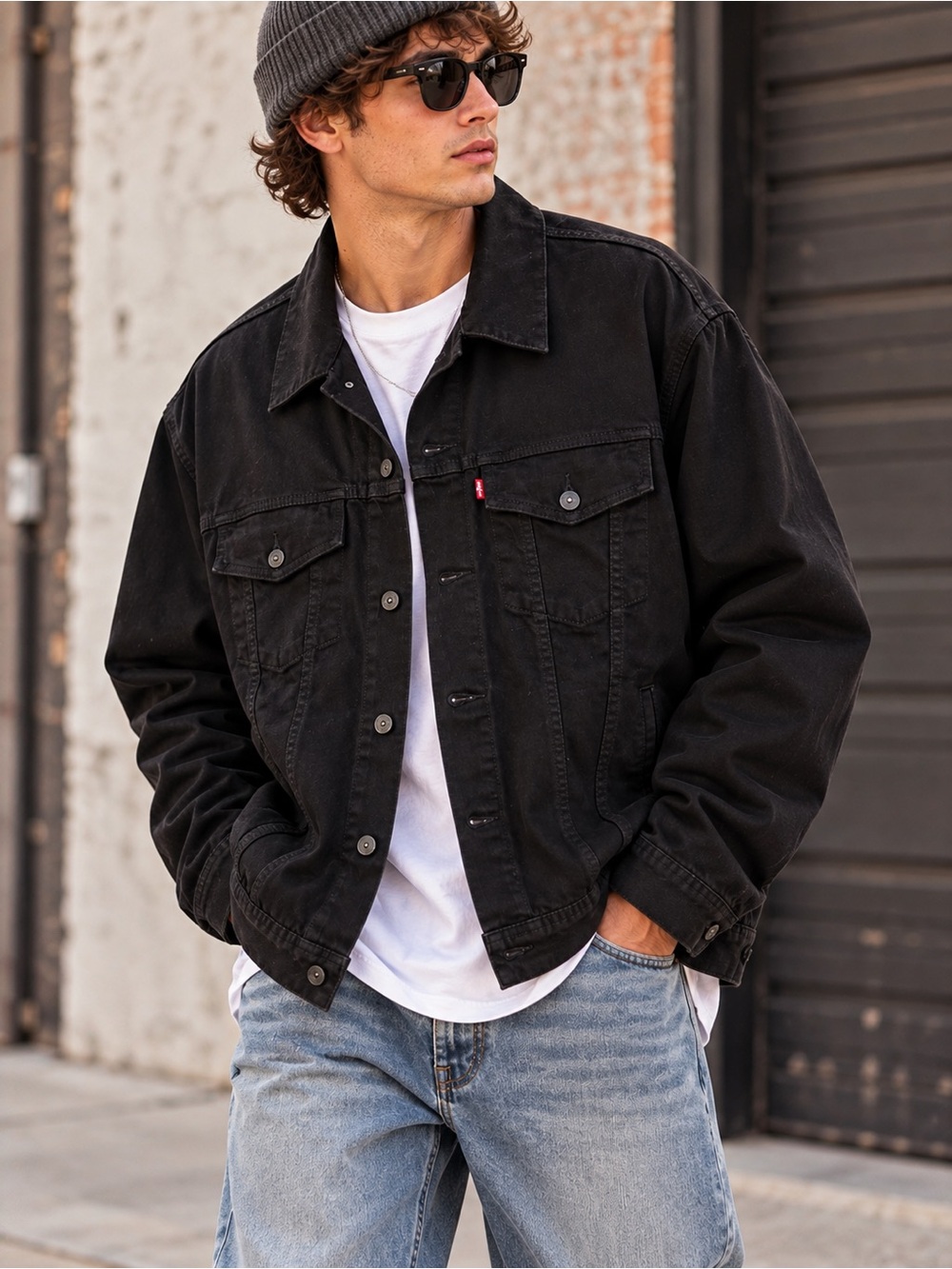Levi’s Men’s Big & Tall Black Trucker Denim Jacket 3XL WaterLess Stretch Classic